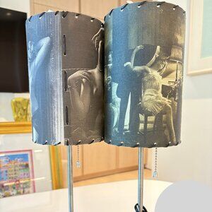 Duo Vintage table Lamp Lithophane Photo